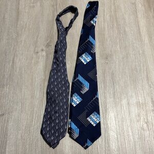 Stylish Blue and Gray Patterned Ties